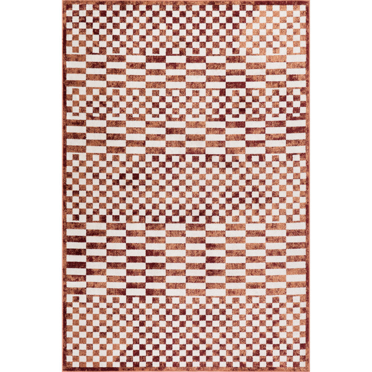 Nikita SpinClean Faded Geometric Machine Washable Area Rug