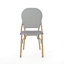 2 chaises d'extérieur, grises, bistro français, structure en aluminium et chaises de jardin rouillées avec 2 pour l'espace