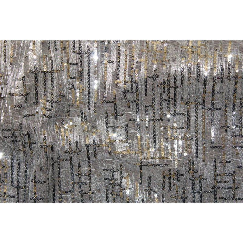 Fabric, White/Silver