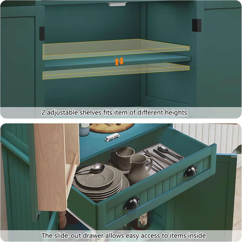 Armoire de rangement pour garde-manger 72 po avec tiroir