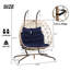 Fauteuil suspendu pour œufs d'extérieur : coussins d'eau, support en fer robuste, tissé à la main, idéal pour une chambre ou une terrasse. Cadre en métal rouillé, confortable et moelleux. Décor parfait pour une terrasse ou un patio.