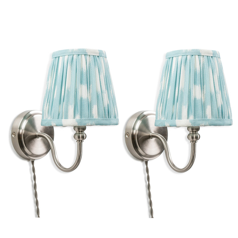 Folse Plug-in Swing Arm Sconce, Yes, Chrome, Blue