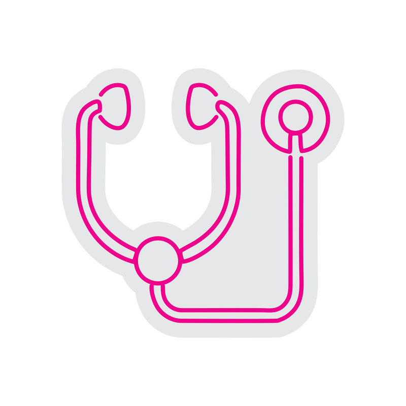  | Enseigne néon stéthoscope néon | Fabriqué avec un tube néon flexible durable avec un éclairage rose vif pour plus de 50 000 heures d'utilisation continue | 20x21.jPG | Rose vif