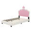 Lit princesse rembourré avec tête de lit couronne-1049914811