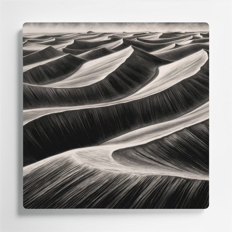 Art mural horizontal gris rayé gris foncé, H 16 po x l 16 po
