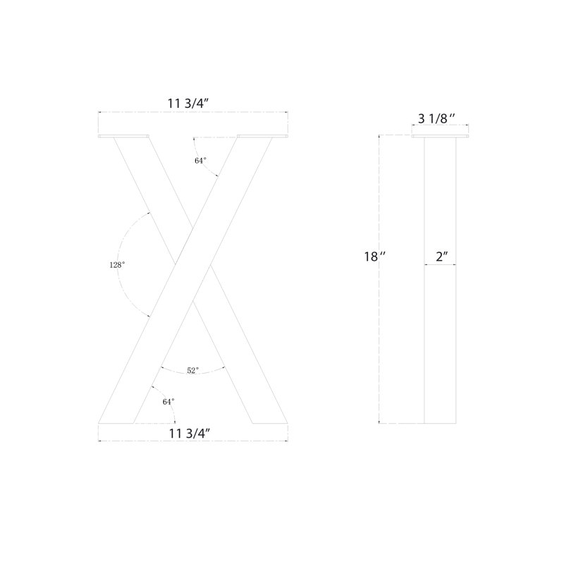 2 pieds de banc de salle à manger de haute qualité X18 ", pieds de table en acier en forme de X, pieds de table basse, pieds de bureau d'ordinateur, pieds de table de cuisine industrielle, blanc