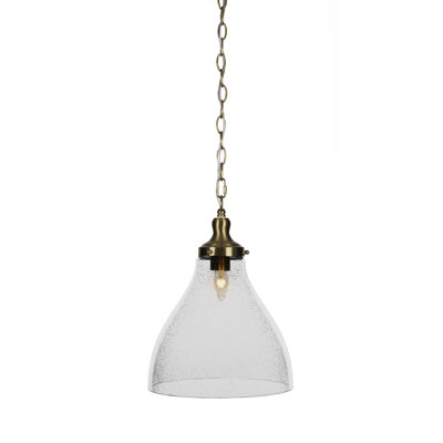 Juno Chain Hung Pendant With 11.75" Glass