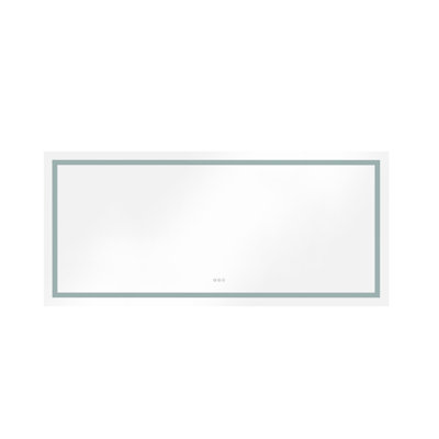 Miroir de salle de bain mural 72 x 32 pouces à 3 lumières à DEL à intensité variable avec mémoire, Hd Glass, cadre en aluminium, blanc pour le remodelage des couleurs, à intensité variable, atmosphère