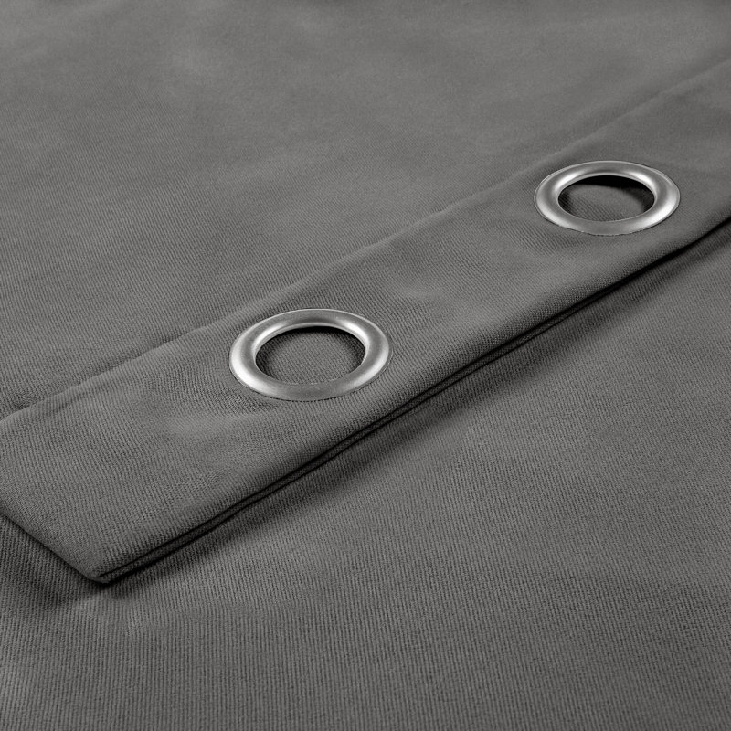 Panneau de rideau simple occultant et isolant avec œillets Crellin, L 52 po x L 63 po, Gris