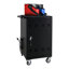 Tablet Laptop 32-Bit-Plastic Device Basket Device For Mobile Charging Trolley- Includes Cable Management Dividers, Cable Clips, Storage Compartment, And Removable Doors (Black)-123994475