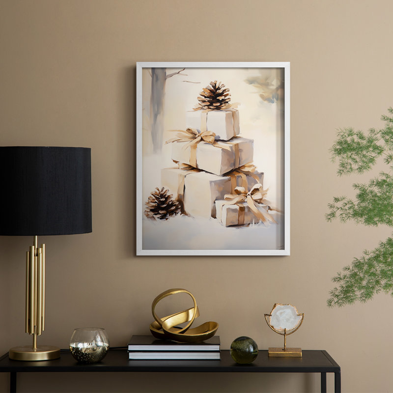 Art des Fêtes de Noël - Série 2 - CECXII, reproduction encadrée - bois massif, H 15 po x l 12 po, Blanc