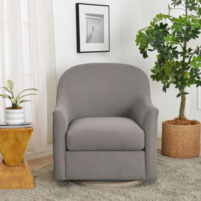 30" Wide Upholstered Swivel Nursery Glider Armchair