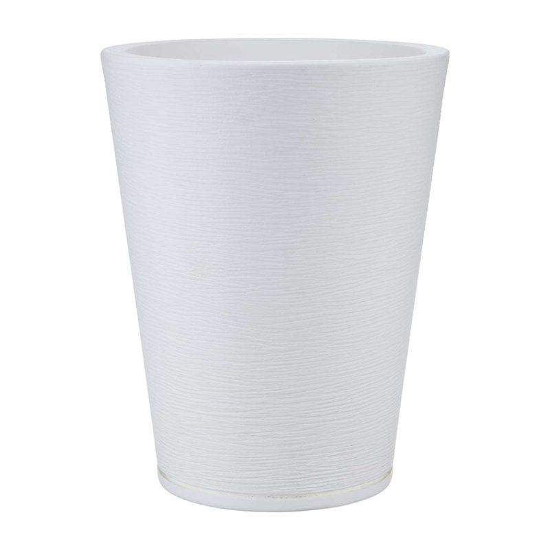 Pot à fleurs en résine Genebra, Blanc, H 22,44 po x l 17,32 po x P 17,32 po