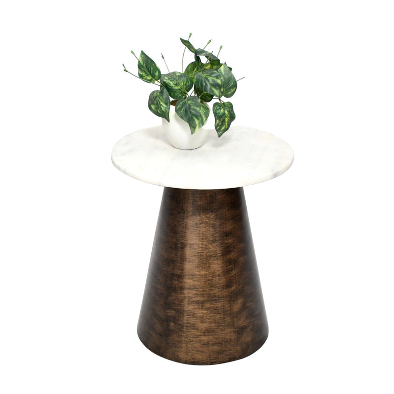 Copper Side Table Marble