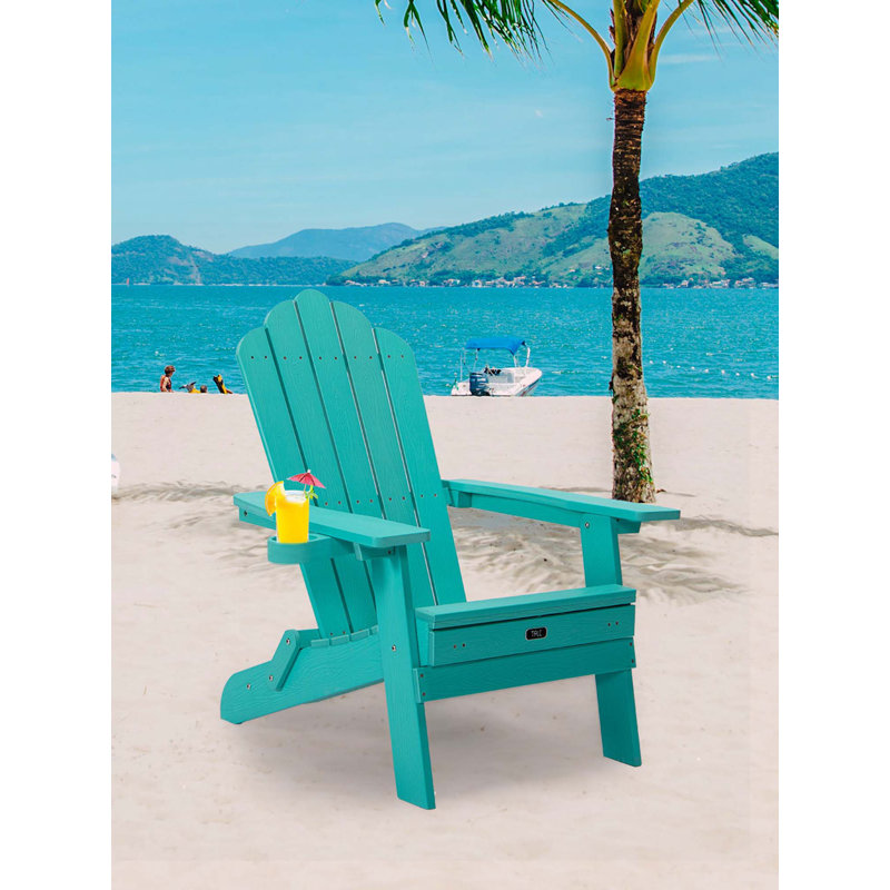 Hogarth High - Density Polyethylene (HDPE) Folding Adirondack Chair, Green