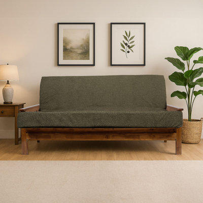 Memory Foam Infused Futon Mattress – Washable Removable Cover, Heavy-Duty Zipper, Thick Foldable Sofa Bed Cushion for Guest Room, Apartment, Dorm (Frame NOT Included)