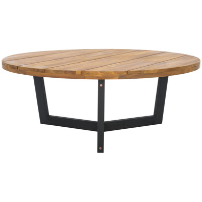 Round Acacia Solid Wood Outdoor Coffee Table , 39.4 " W 39.4 " D