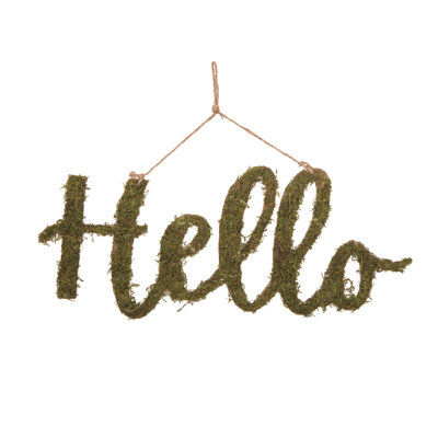 Fibre naturelle 23,62 po, art printanier vert, faux mousse Hello