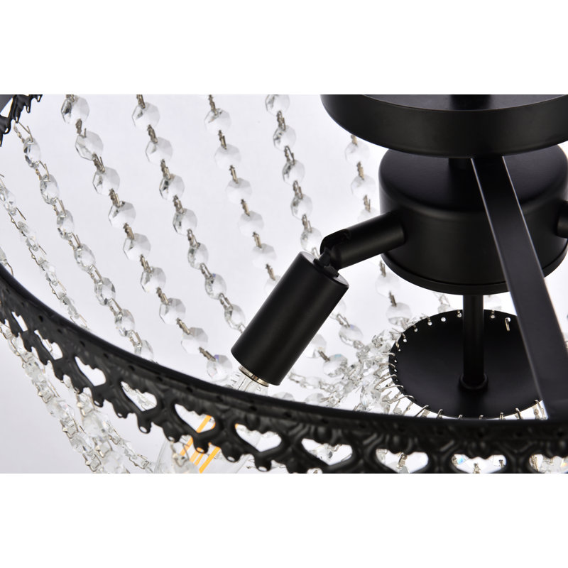 Plafonnier encastré 3 lumières Attahrawi, Noir, H 9,5 po x l 16 po x P 16 po