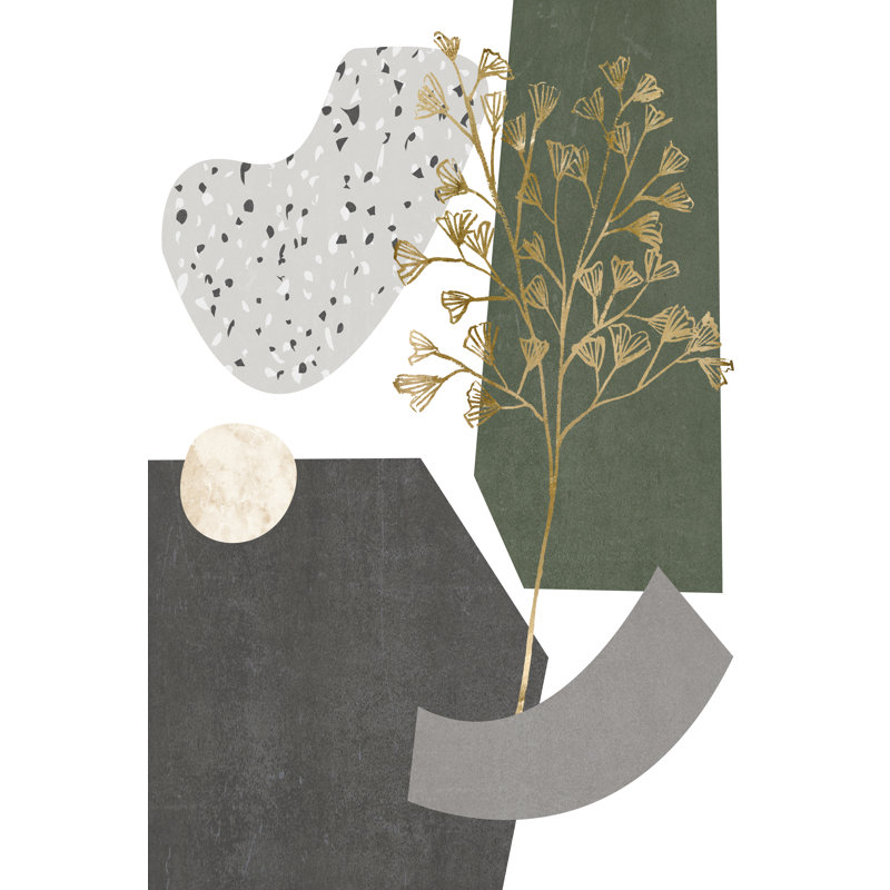 Gold Ginkgo I by Melissa Wang - Wrapped Canvas Painting, 122cm H x 81cm W, Wrapped Canvas