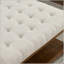 Grande table basse carrée avec repose-pieds en lin capitonné et grand repose-pieds avec tablette en bois massif-815293670-815293674
