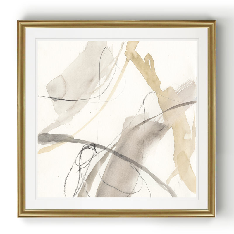 Neutral Momentum II '- reproduction d'art sur toile, H 18 po x l 18 po, Impression encadrée, Doré