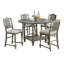 Dining Table X High Chairs Pcs Counter Height Dining Set Dining Room Furniture Plush Upholstered Fabric Seat