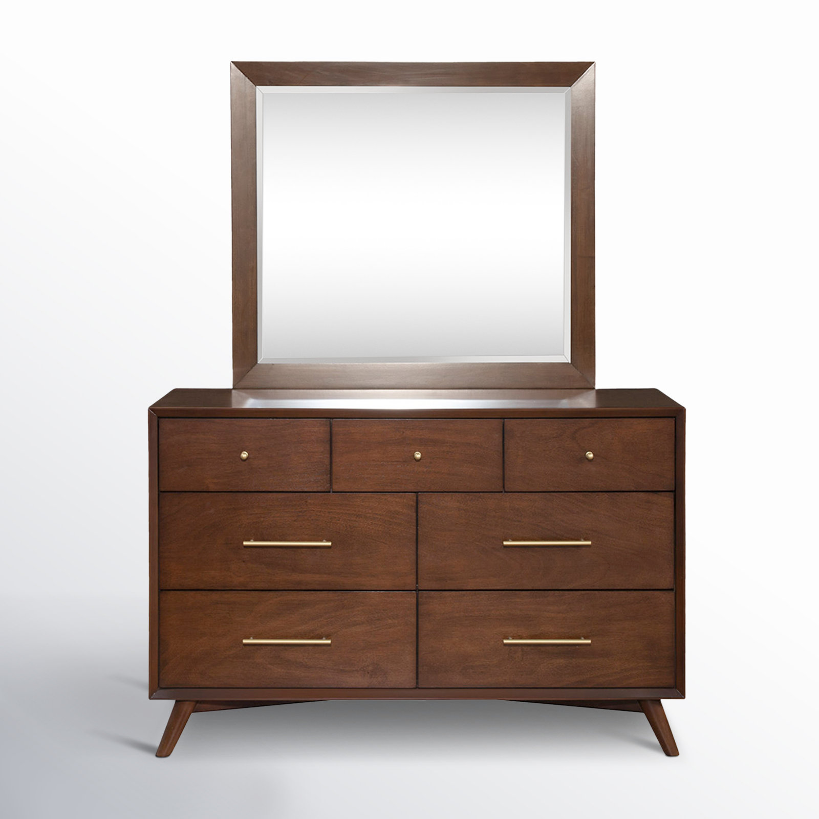 Williams 7 - Drawer Dresser with Mirror, Walnut
