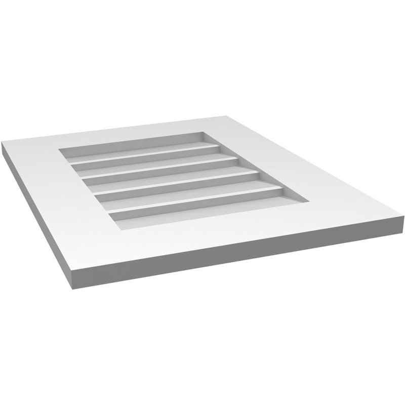 Vent à pignon rectangulaire en uréthane non-fonctionnel, H 22 po x l 18 po x P 1 po