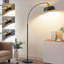 Lampe sur pied à arc réglable avec abat-jour creux en métal, grande lampe sur pied pour le salon, la chambre à coucher ou le bureau, interrupteur au pied, fabrication en fer durable