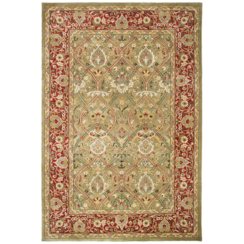 Evie Hand Tufted New Zealand Wool Oriental Rug, Rectangle 6' x 9'