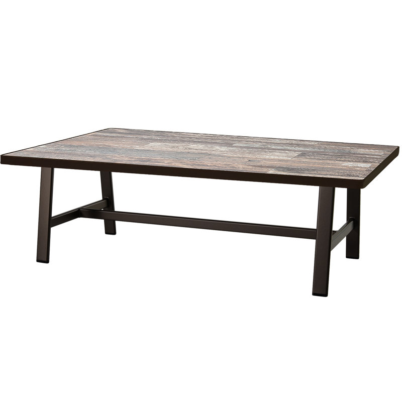 Marin Outdoor Rectangle Coffee Table, Summit Gray, Carbon Black