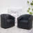 Boney 29" W Water Resistant Faux Leather Swivel Barrel Chair (Set of 2)-1943771484