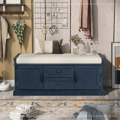 Storage Bench With 2 Drawers And 2 Cabinets