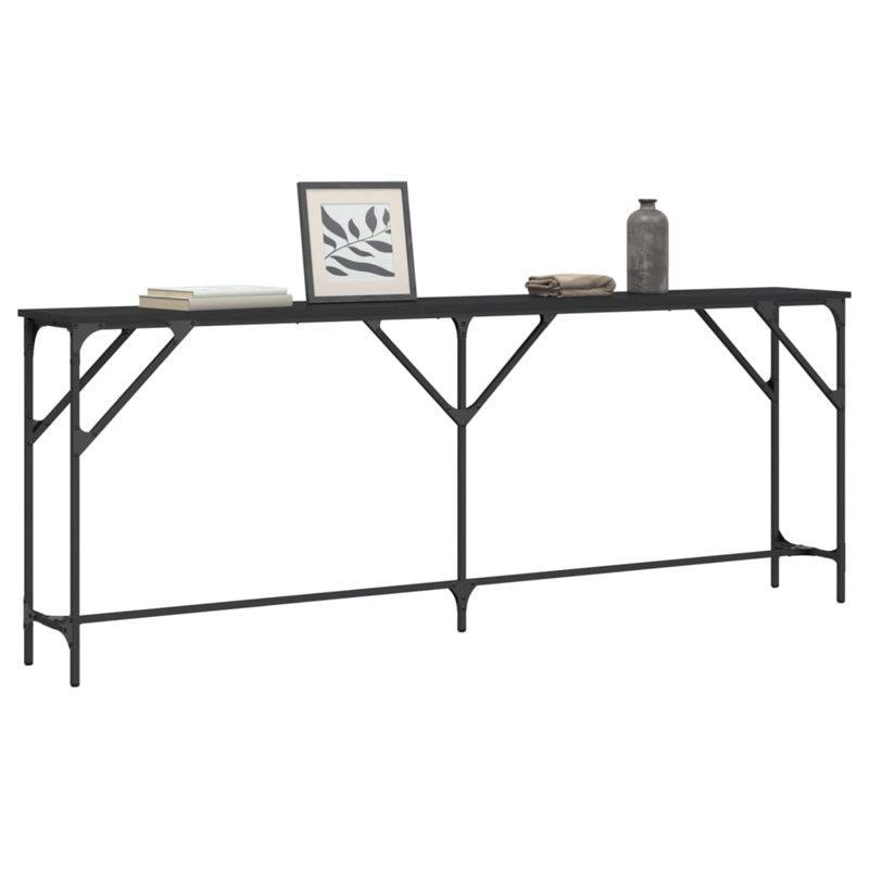 Virdia Console Table, 29.5" H x 78.7" W x 11.4" D, Black