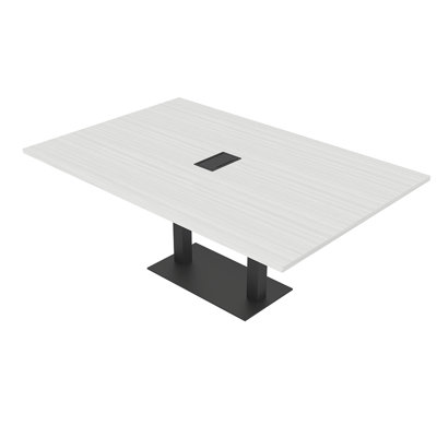Table de conférence rectangulaire avec base en métal double | Unité électrique