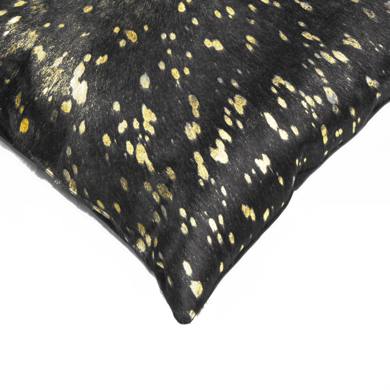 Coussin lombaire en cuir Torino, Noir / or