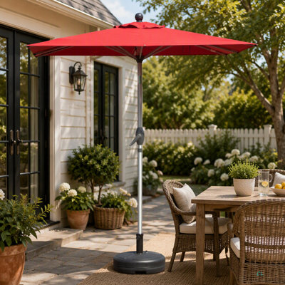 Rectangle Patio Umbrella With Crank Lift And Tilt Function(Base Not Included)