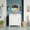 Meuble-lavabo simple 36 po avec armoire blanche et comptoir en marbre de Carrare Whitman
