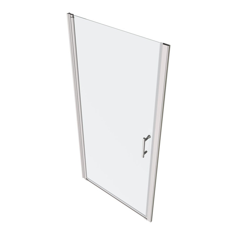 Porte de douche pivotante universelle à ouverture de 1 3/8 po, ouverte à l'extérieur, avec finition en verre trempé de 1/4 po 3072