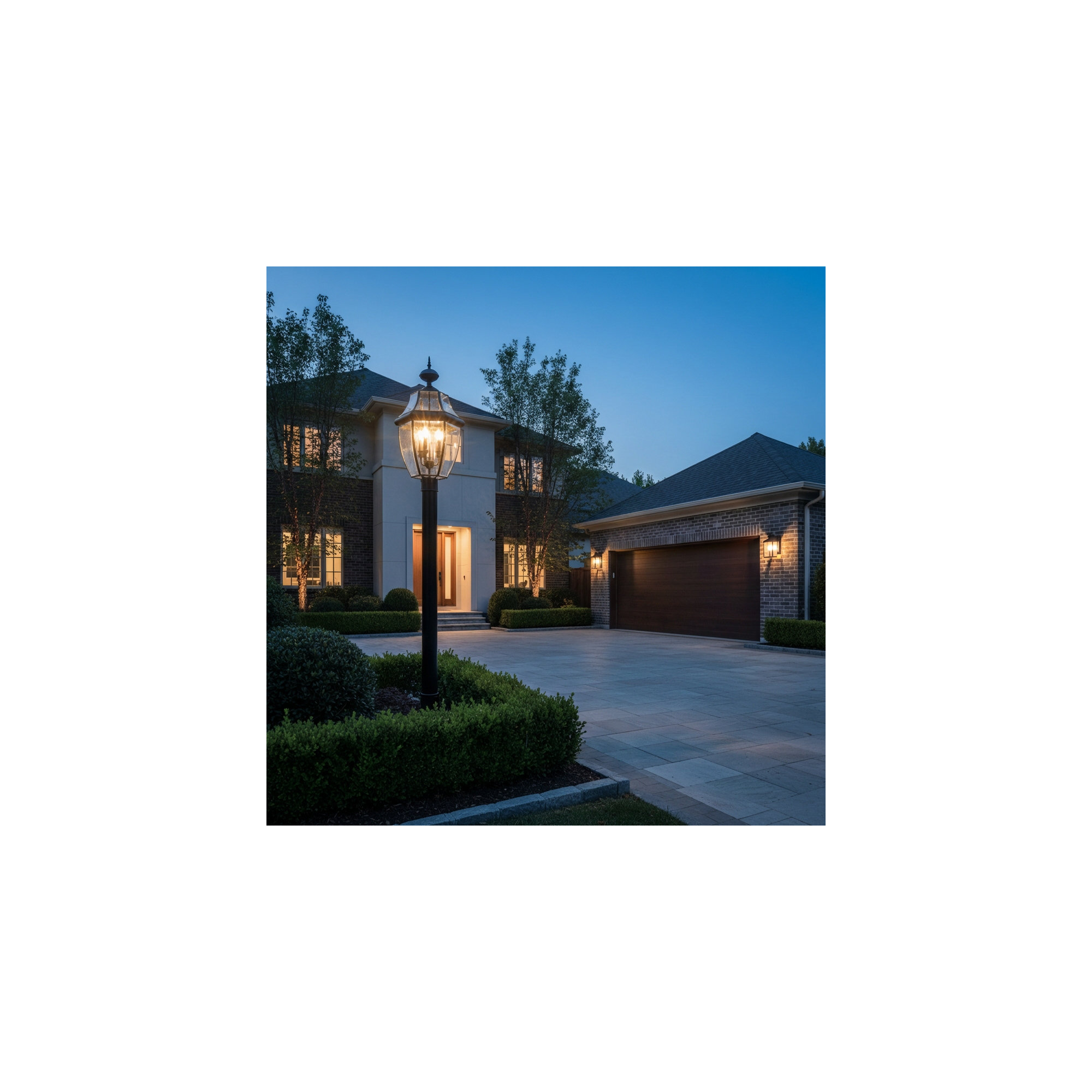 Beveled Metal Outdoor Lantern Head, No, Black