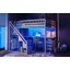 Lit mezzanine double avec commode, bureau et bande lumineuse-1425178787