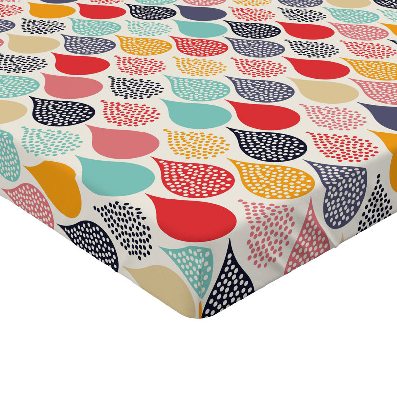 Drap-housse orange Ambesonne, Drap-housse de taille très grand, Rouge / jaune / géométrique leu