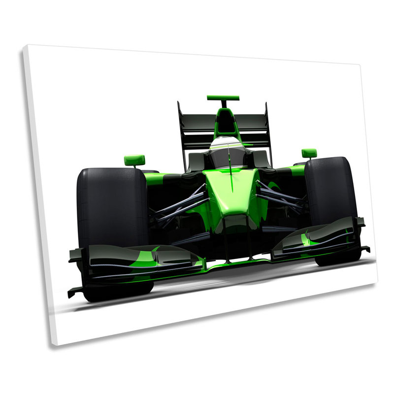 Green Race Car Formula One 1 Piece Wrapped Canvas Wall Art, 81.3cm H x 121.9cm W