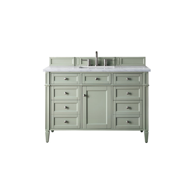 Brittany 48'' W Single Vanity, Eternal Jasmine Pearl, Sage Green, 8" Widespread