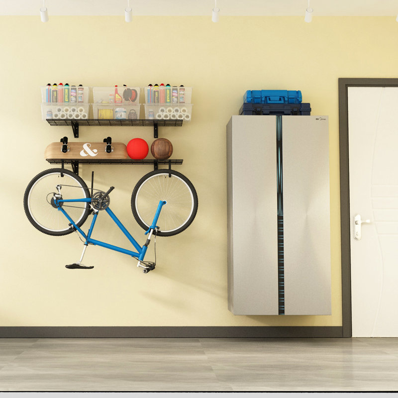 Tablettes de rangement murales pour garage, Noir, H 12,2 po x l 48 po x P 12 po