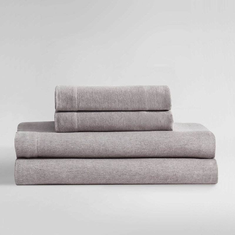 Calvin Klein Modern Cotton Melange 4 Piece Sheet Set, Queen Sheet Set + 2 Standard Pillowcases, Brown