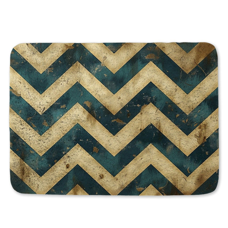 Tapis de bain à motif de chevrons, L 17 po x L 24 po