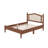 Wooden Vintage Platform Bed with Natural Rattan Headboard-322804506-322804484