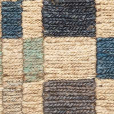 Kirby Blue Handwoven Jute Rug, Rectangle 9' x 12'